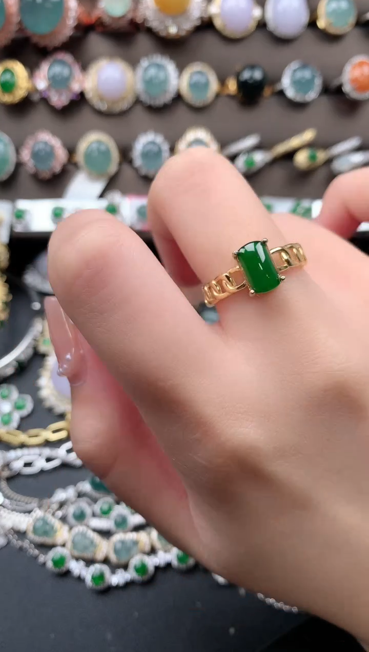 【闪购商品】翡翠戒指银S925镶嵌512412