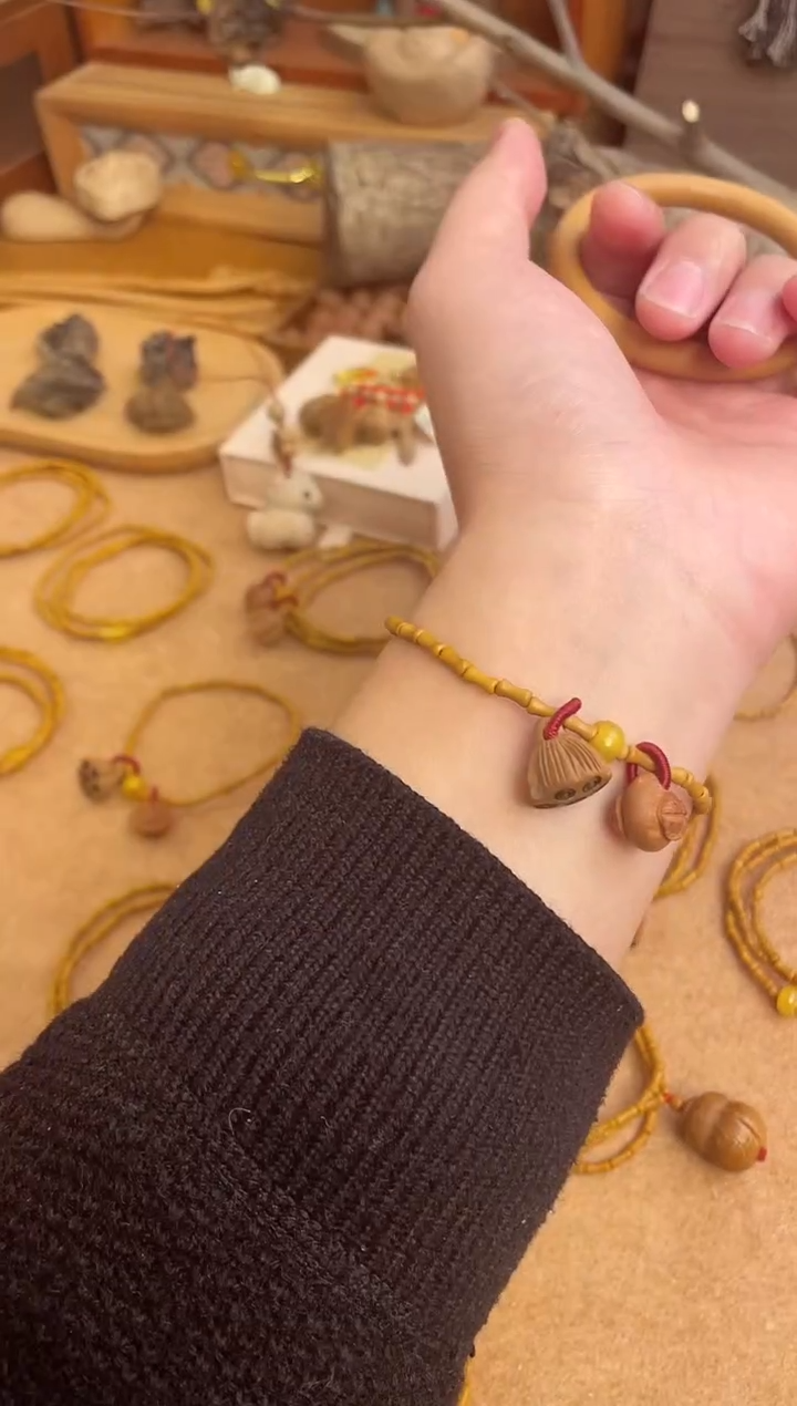 竹节手串一物一拍加黄水晶跑环单圈好运连连