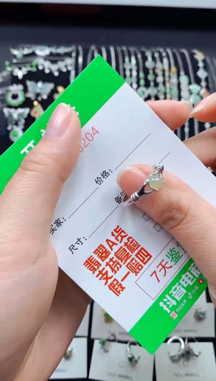 【闪购商品】翡翠戒指银S925镶嵌8204