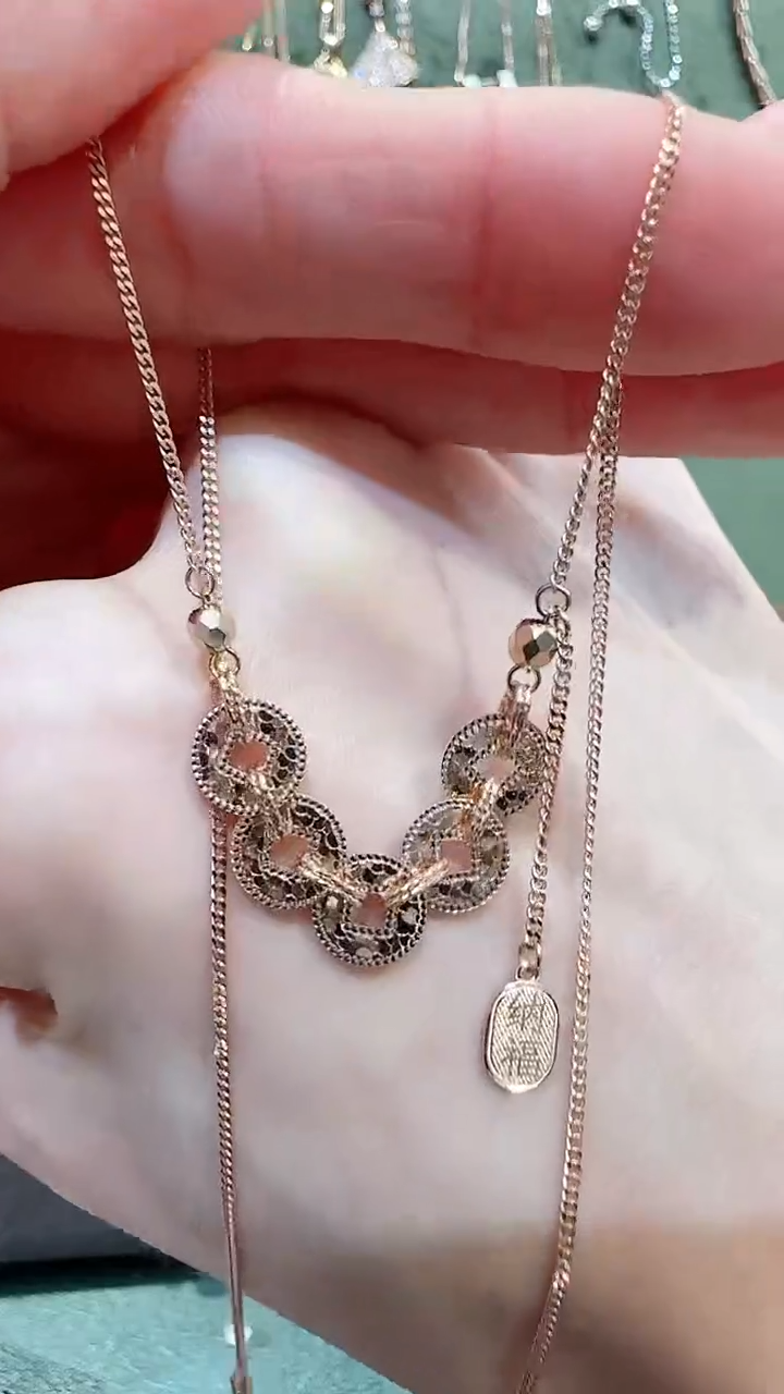 【闪购商品】18K金套链18K金爆闪铜钱套链