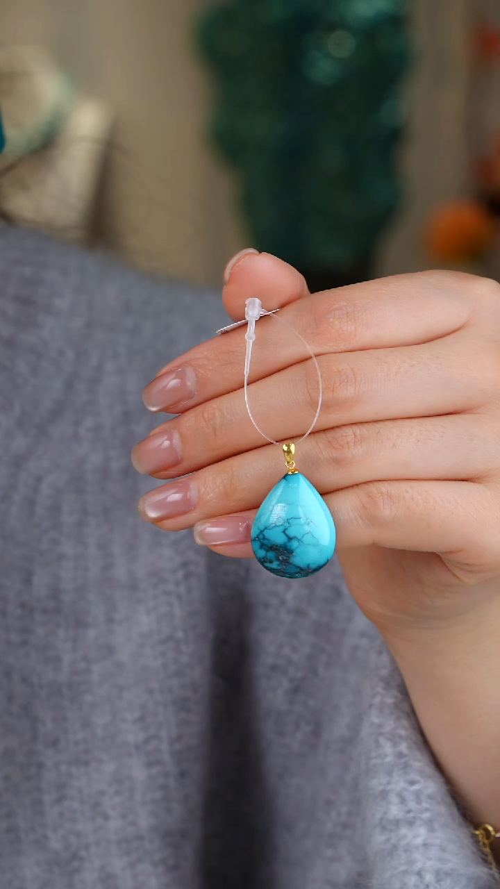 【闪购商品】绿松石吊坠(不含链)18K金镶嵌1