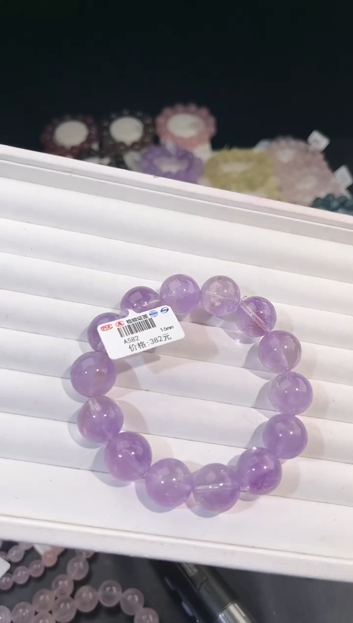 【闪购商品】水晶手链未镶嵌多样性发一紫水16mm