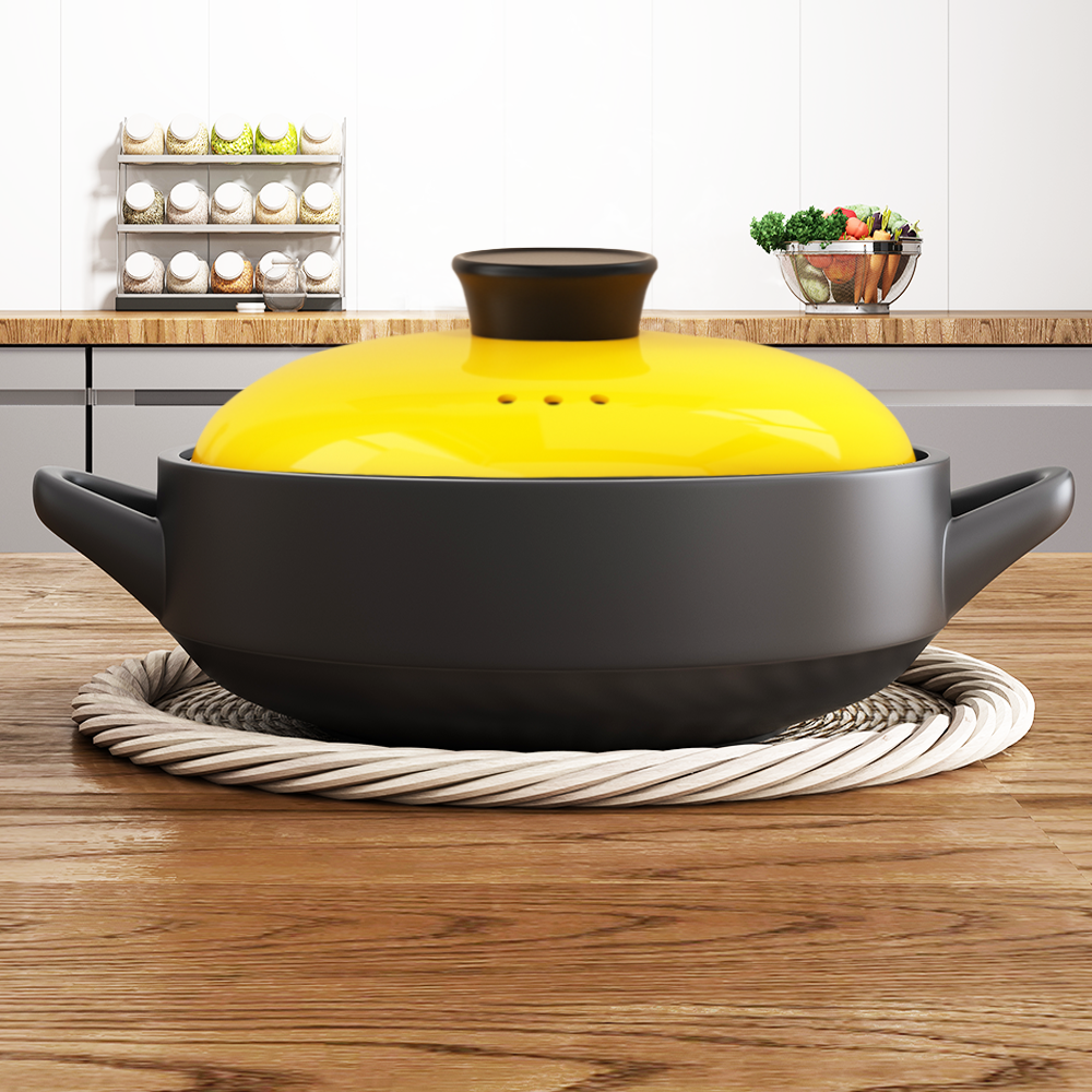 京东快递送货到家3.5升炒菜陶瓷砂锅煲汤家用干烧不裂炖煮焖锅