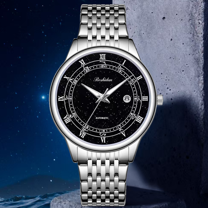 新品上市暗夜星辰日历强夜光防水男士手表9126G专属