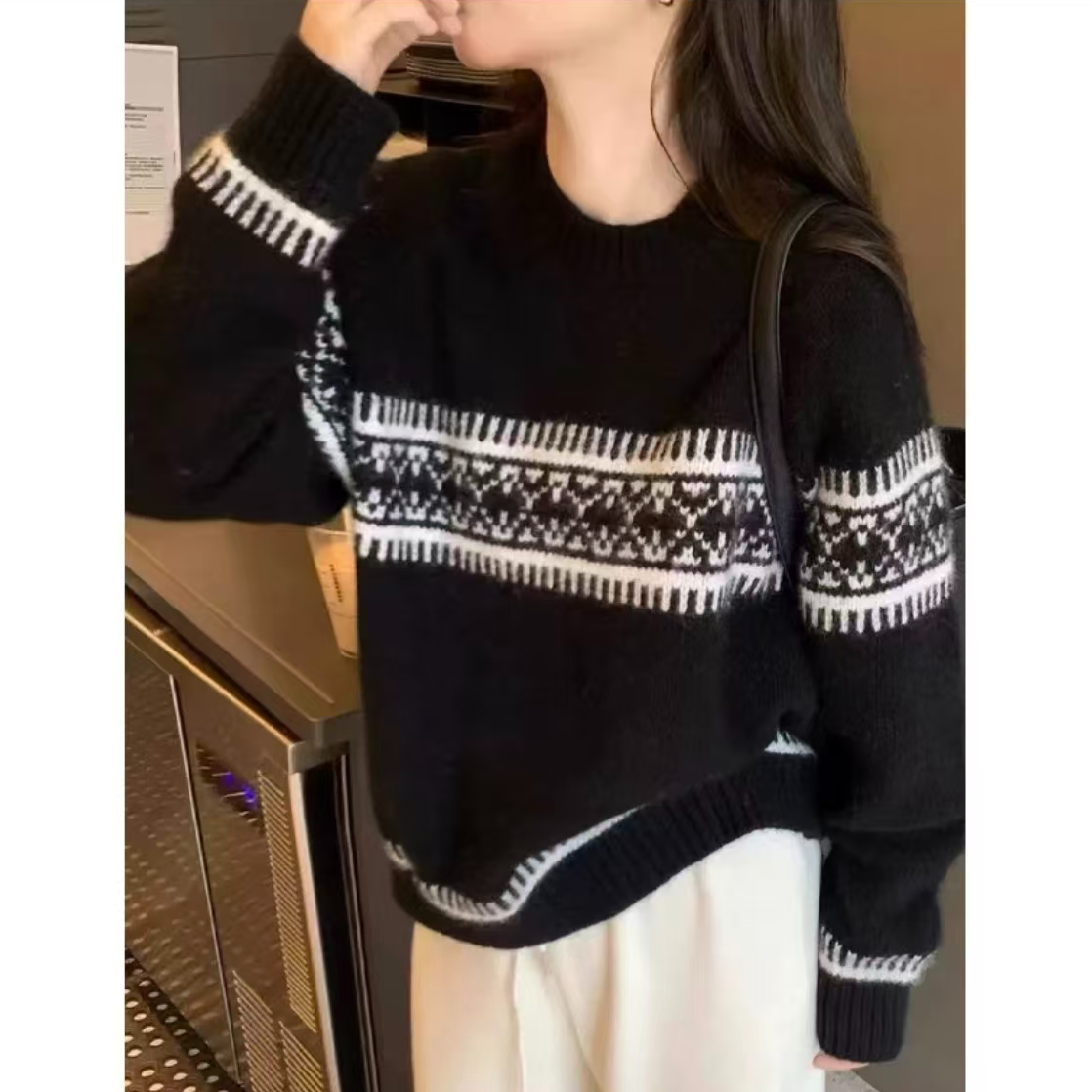 莹莹家/海王~秋冬新款女士针织衫韩版圆领毛衣潮牌女装