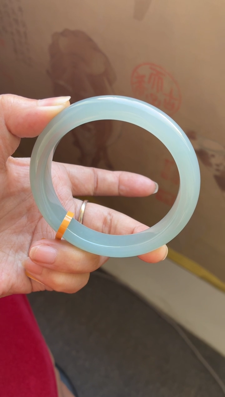 未镶嵌手镯翡翠C****?（双眼皮起钢海蓝之谜色）订金1号