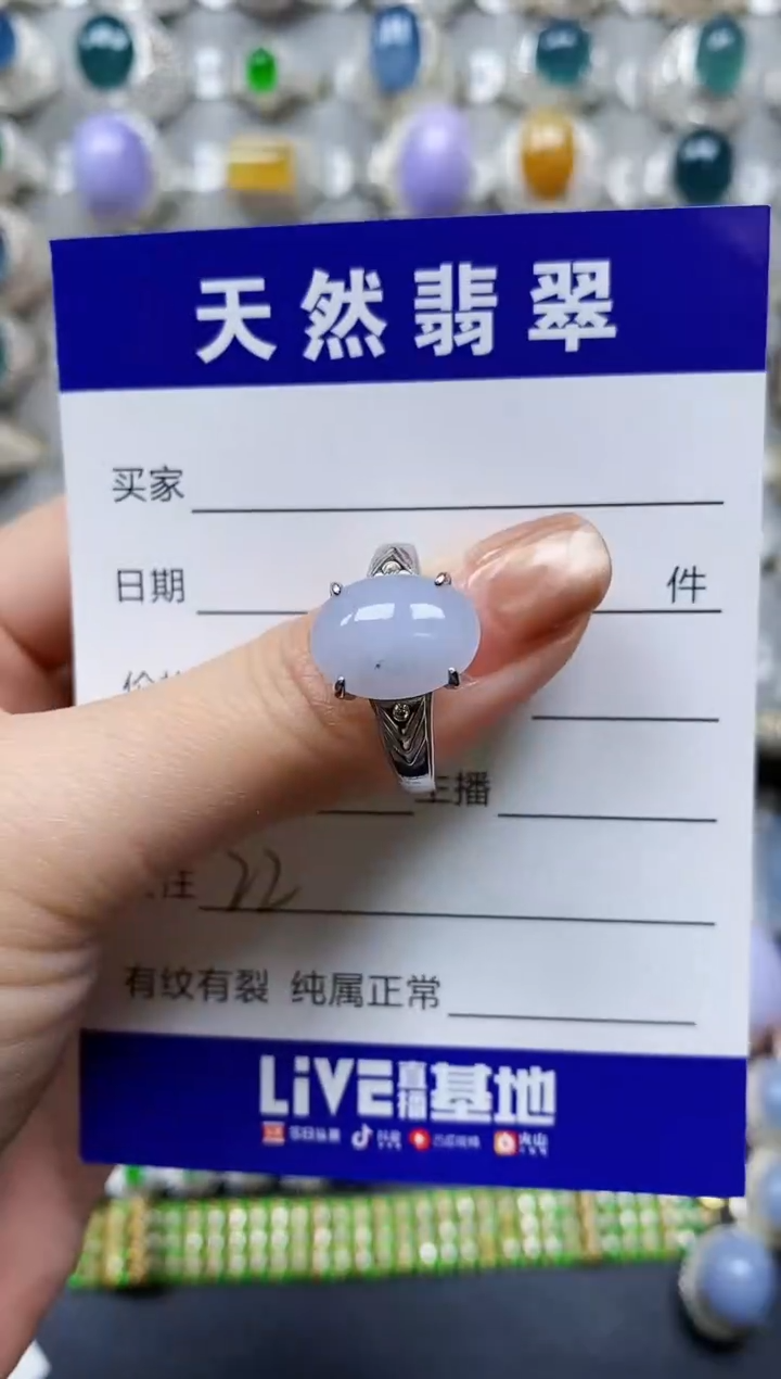 【闪购商品】翡翠戒指银S925镶嵌0022