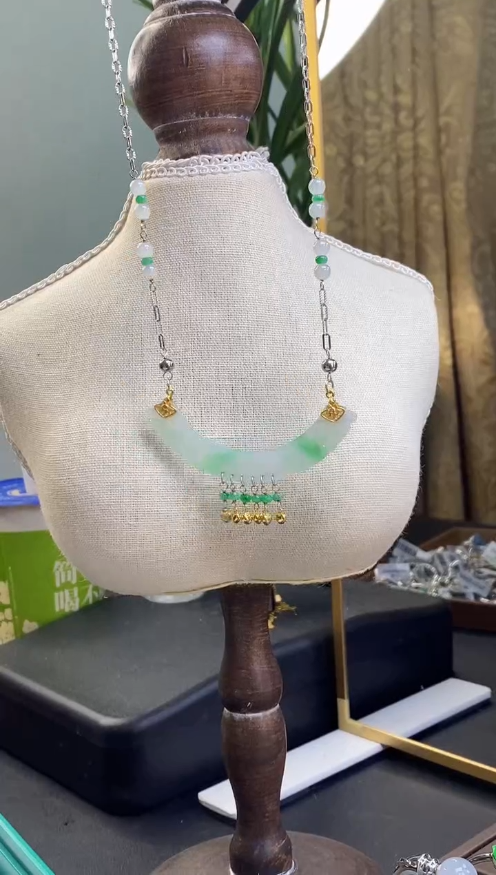 颈饰银S925镶嵌翡翠12928