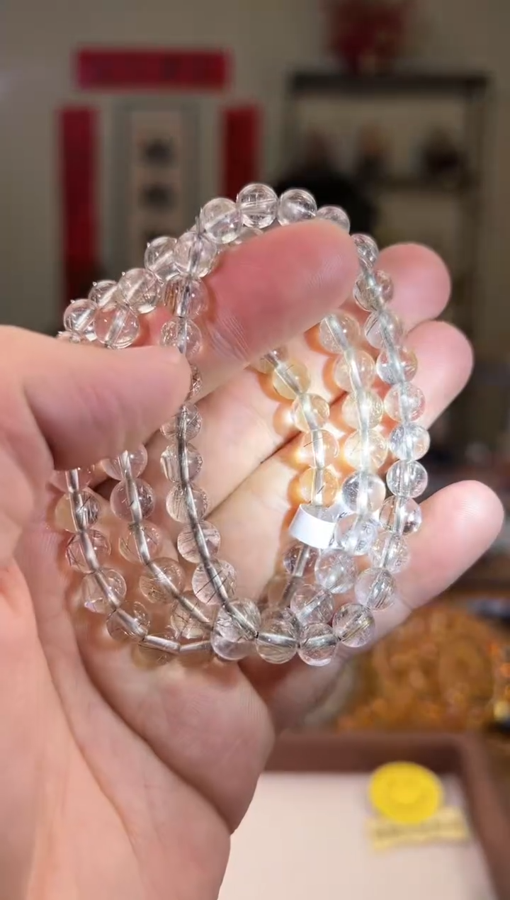 【闪购商品】发晶手串未镶嵌7+mm银发晶（多样性发其一）