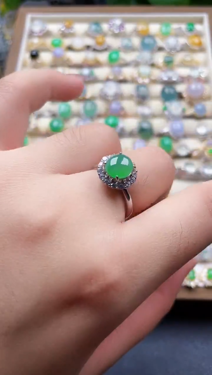 银S925镶嵌戒指翡翠31