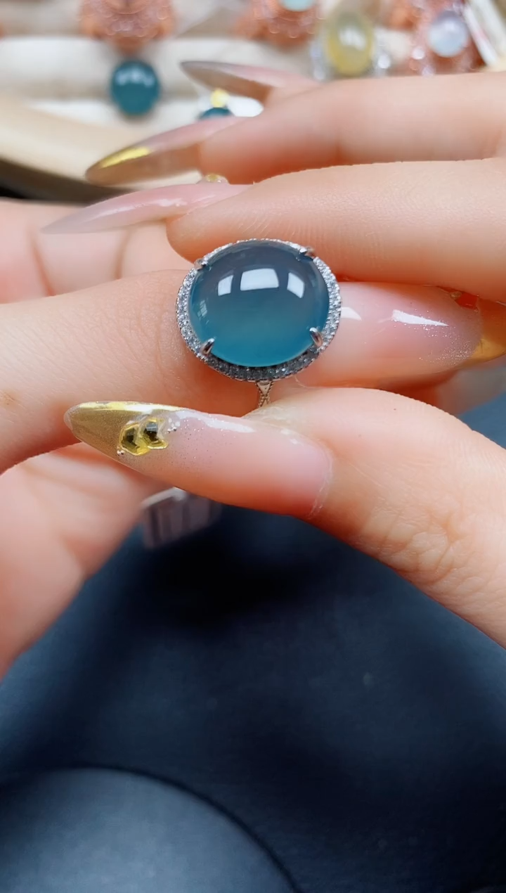 【闪购商品】翡翠戒指银S925镶嵌翡翠