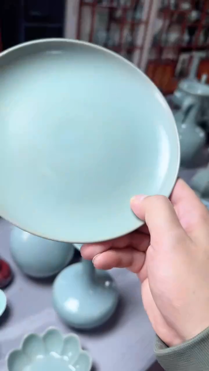 【闪购商品】杯汝瓷仿古釉高足盘