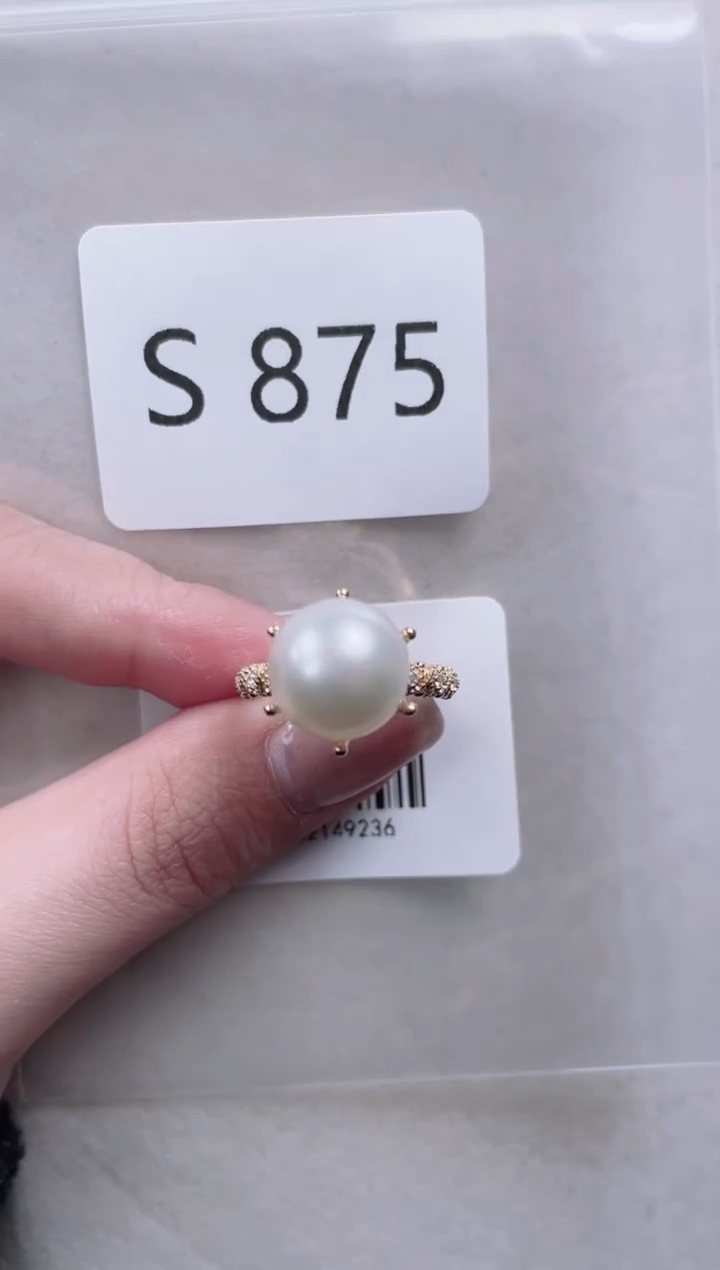 【闪购商品】海水珍珠戒指银S925镶嵌S875