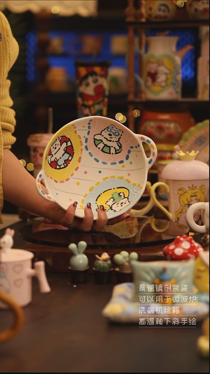 陶瓷景德镇可爱陶瓷釉下彩绘设计师款