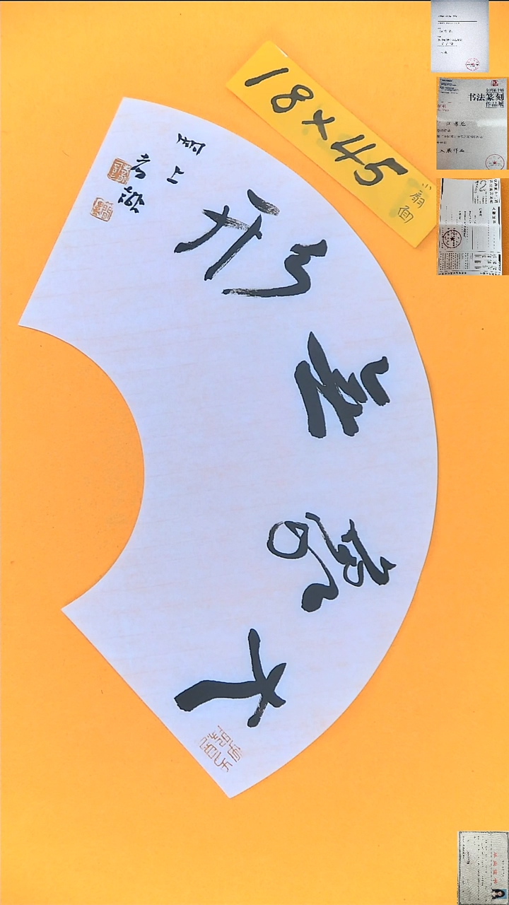 书法江孝龙书法扇面福利大象无形18*45