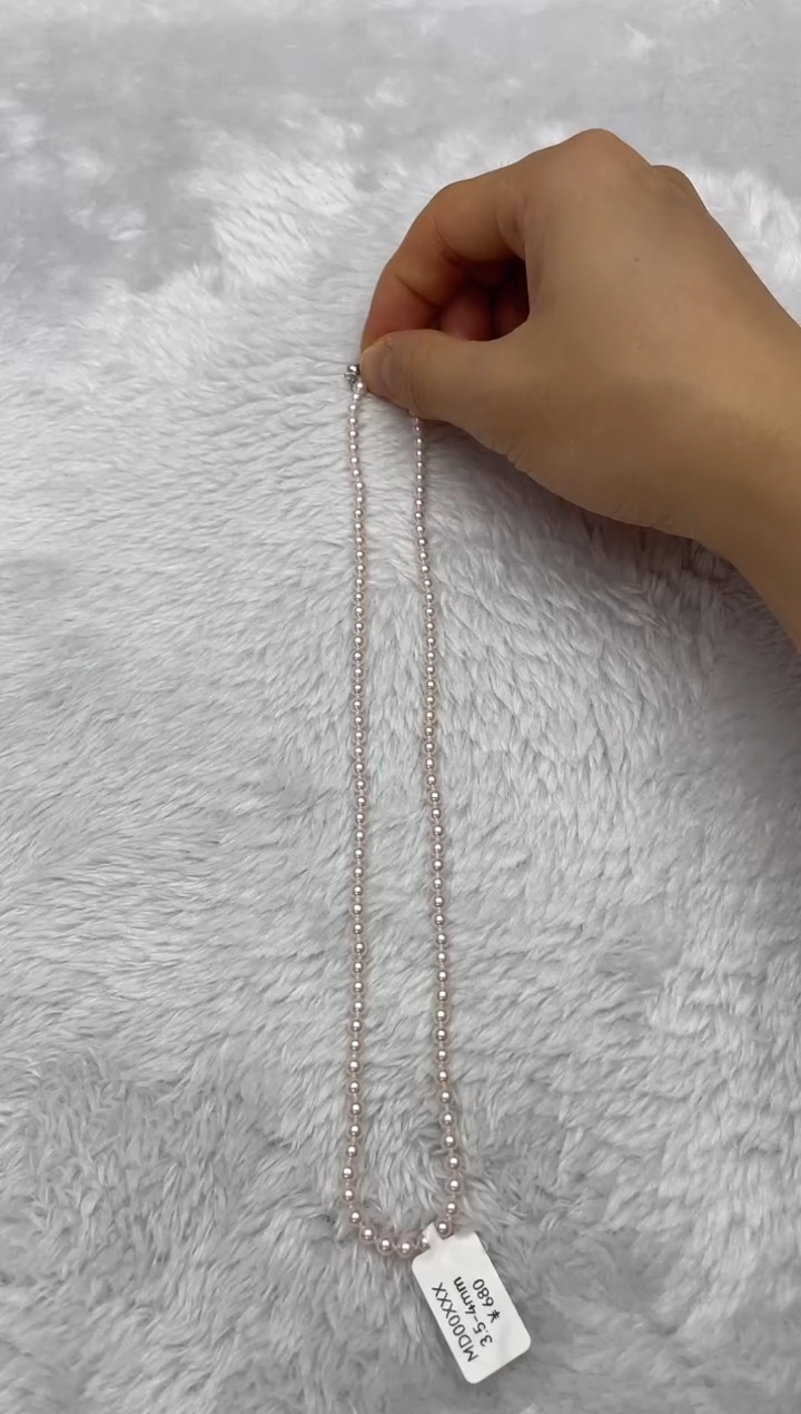 项链银S925镶嵌海水珍珠AK3.5-4mm