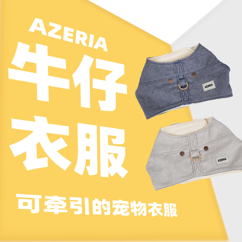 AZERIA“街头牛仔”宠物胸背牵引狗狗安全结实时尚百搭耐磨和风