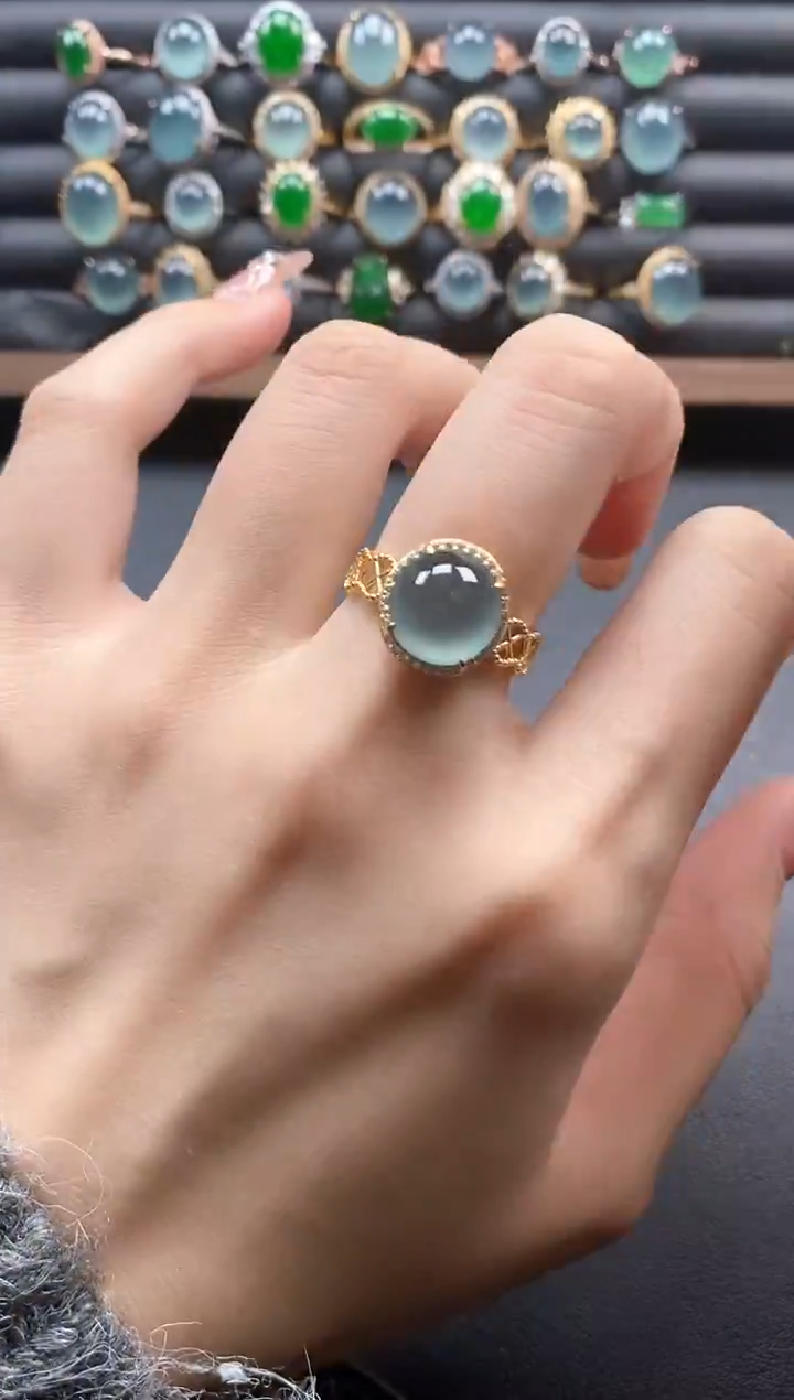 银S925镶嵌戒指翡翠51151