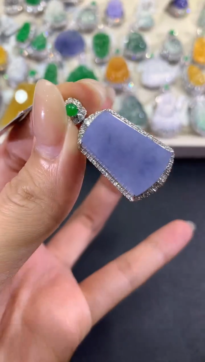 【闪购商品】翡翠吊坠(不含链)18K金镶嵌q83紫货有色差