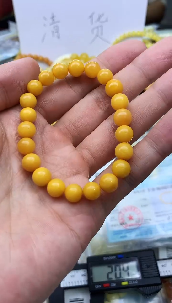 裸石蜜蜡未镶嵌手串卡8