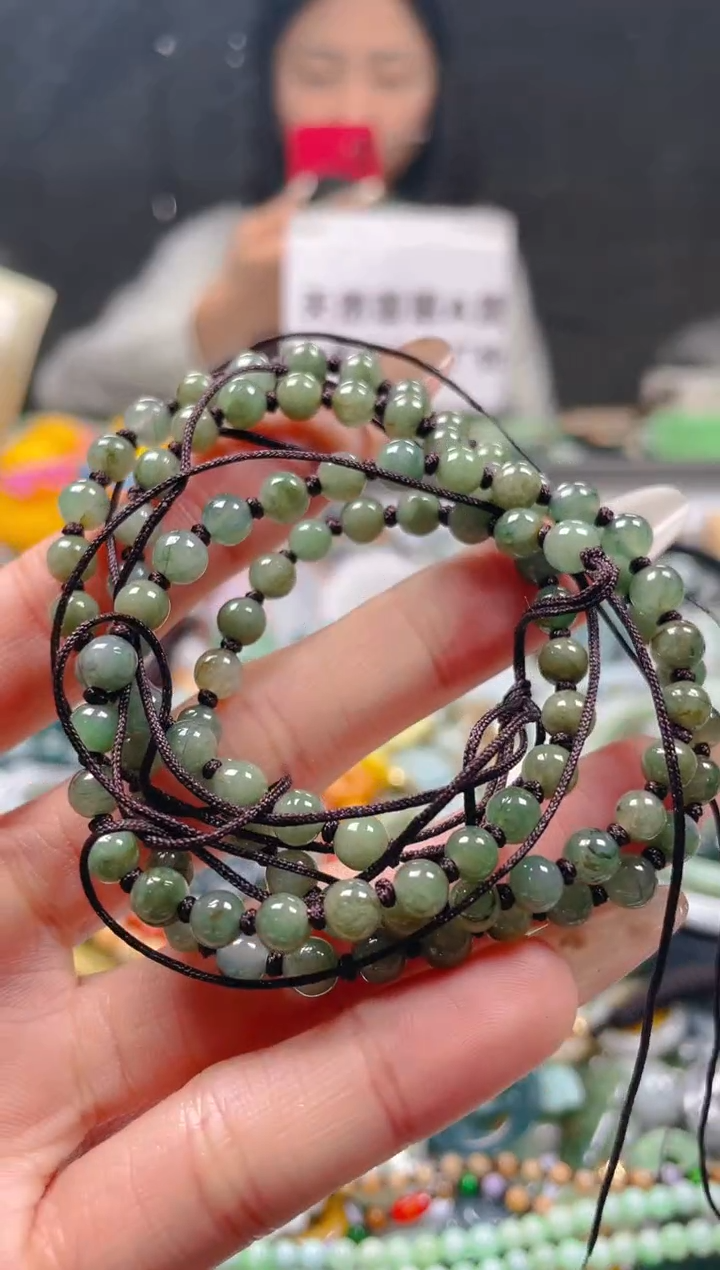 【闪购商品】翡翠颈饰未镶嵌5-6MM/F/翡翠A货一图一物