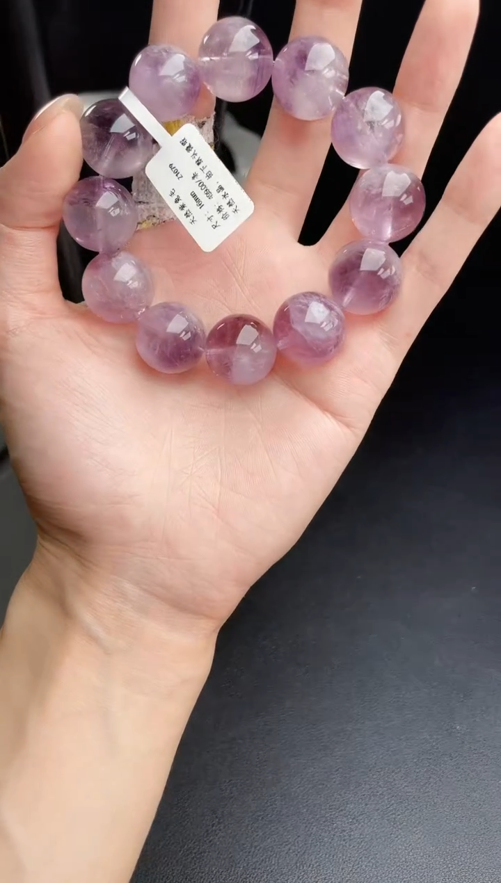 【闪购商品】水晶手链未镶嵌天然紫兔毛16mm