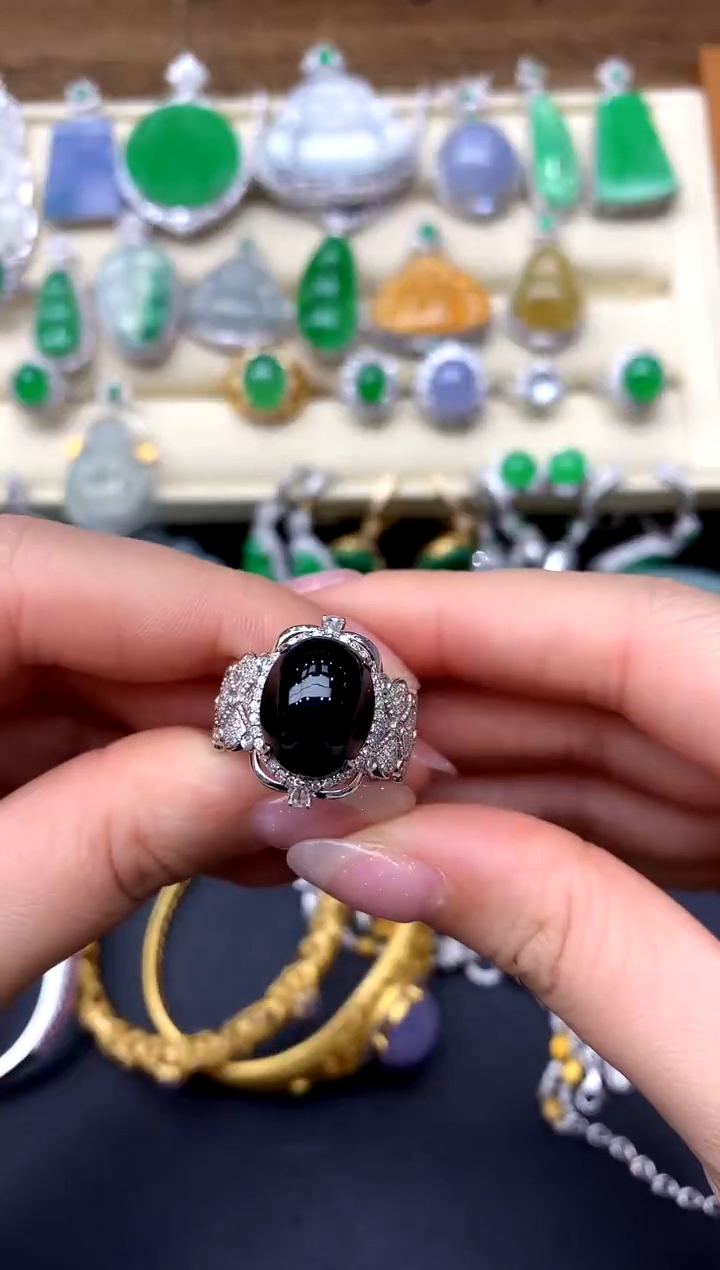 【闪购商品】翡翠戒指18K金镶嵌440-中国好珍宝