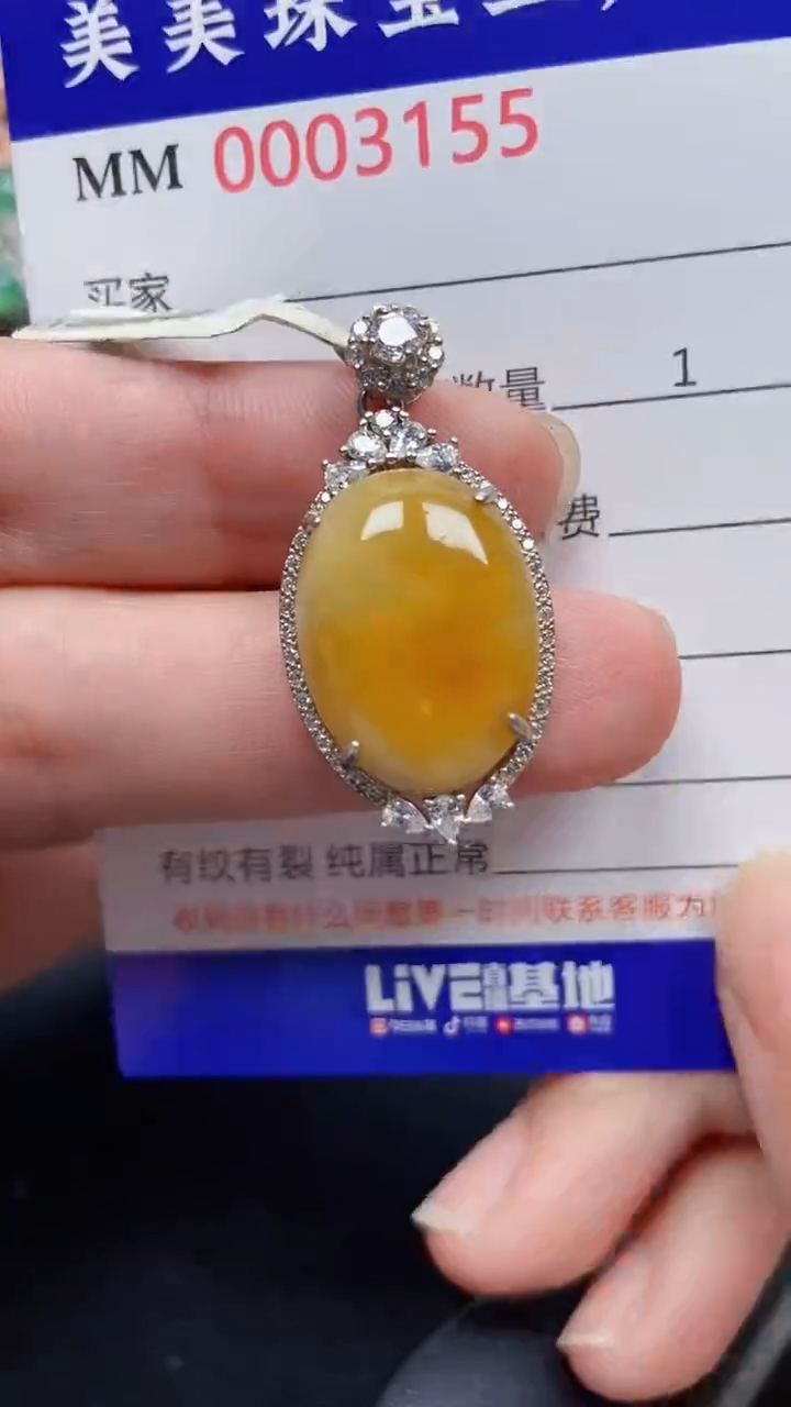 颈饰银S925镶嵌翡翠3155