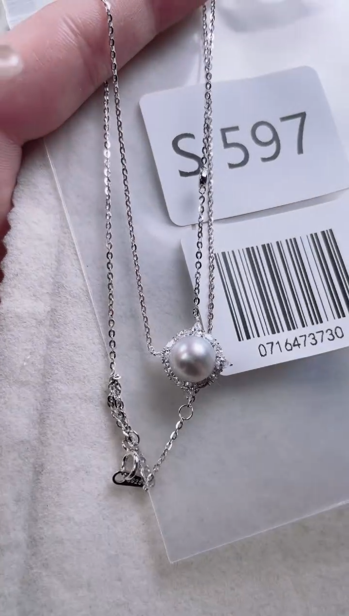 【闪购商品】海水珍珠套链银S925镶嵌S597