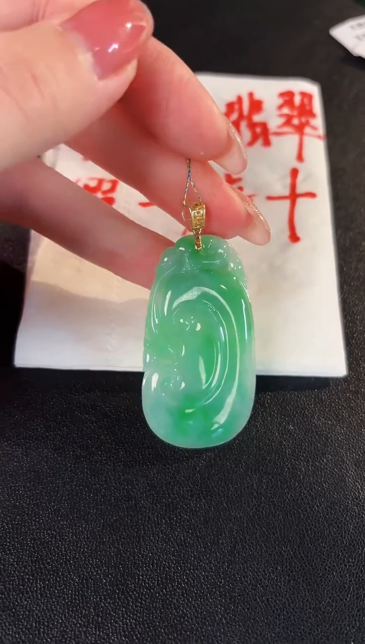 【闪购商品】翡翠颈饰18K金镶嵌 缅料A货/支持复检/一件