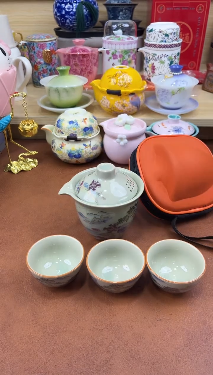 陶陶瓷茶具摆件旅行套组
