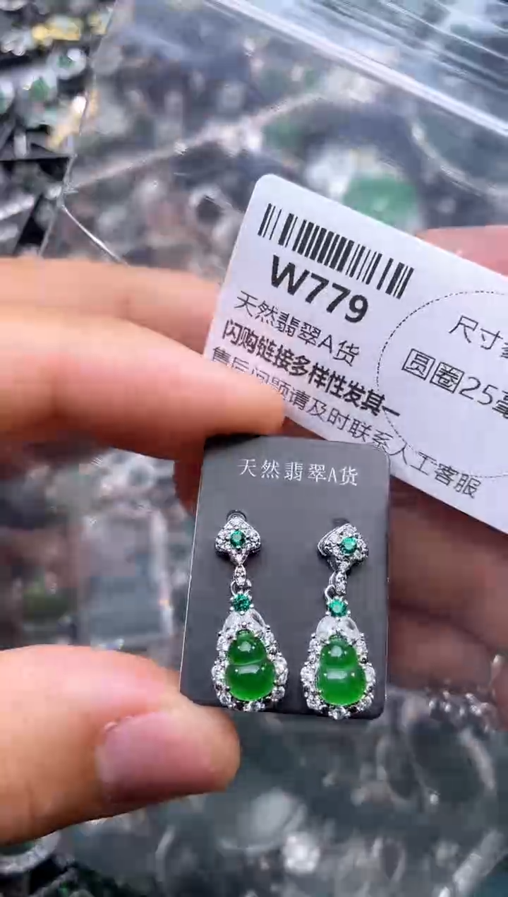 【闪购商品】翡翠颈饰未镶嵌W779耳钉