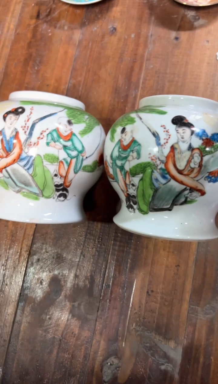 天****钍三娘教子将军罐一对