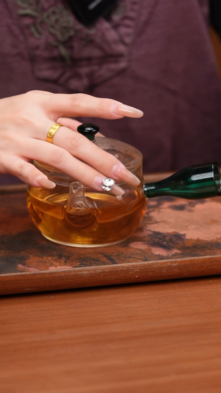 【闪购商品】暗香疏影/淑仪侧把壶300ml/湖绿