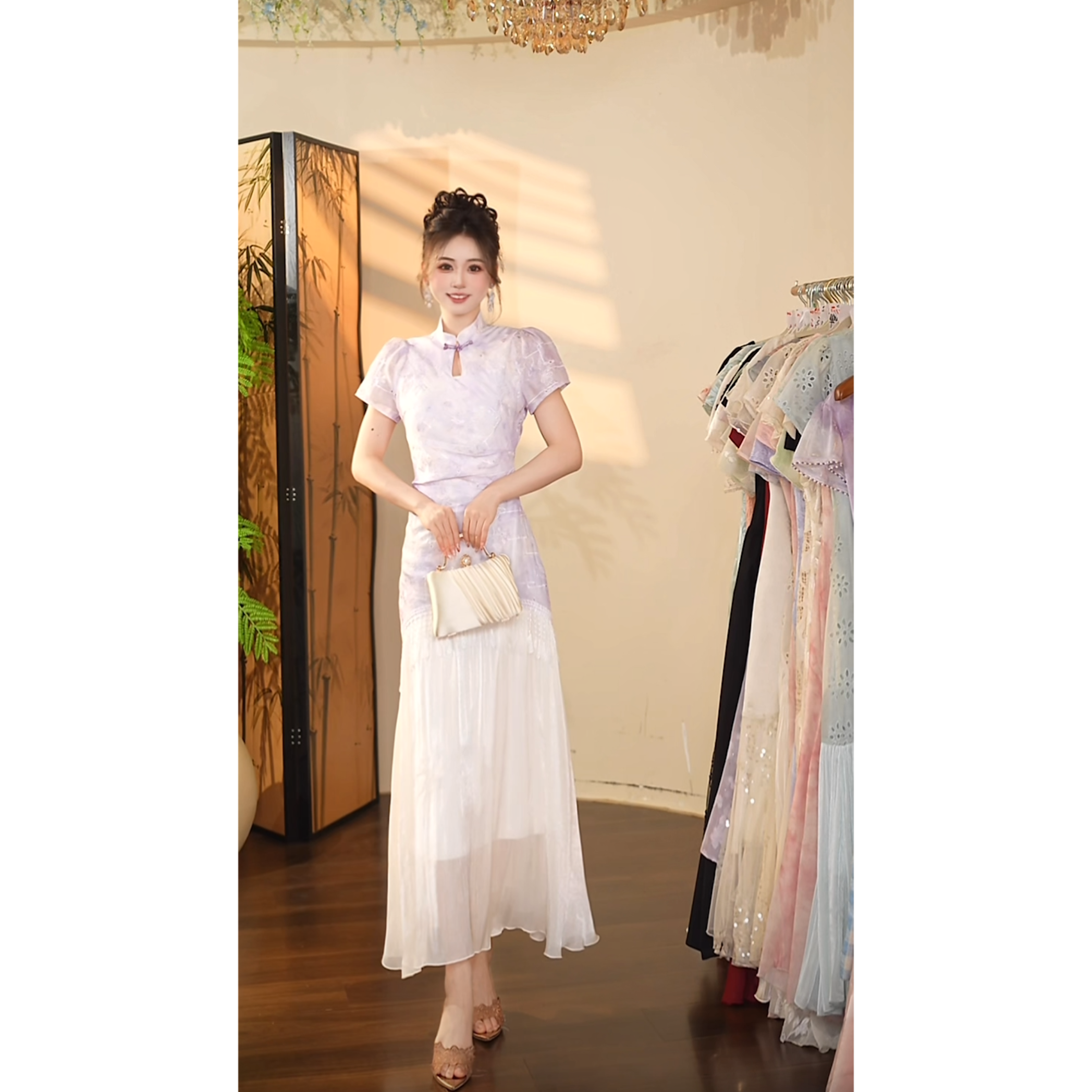 瑞瑞定制-1383（紫霞霓裳）连衣裙N858