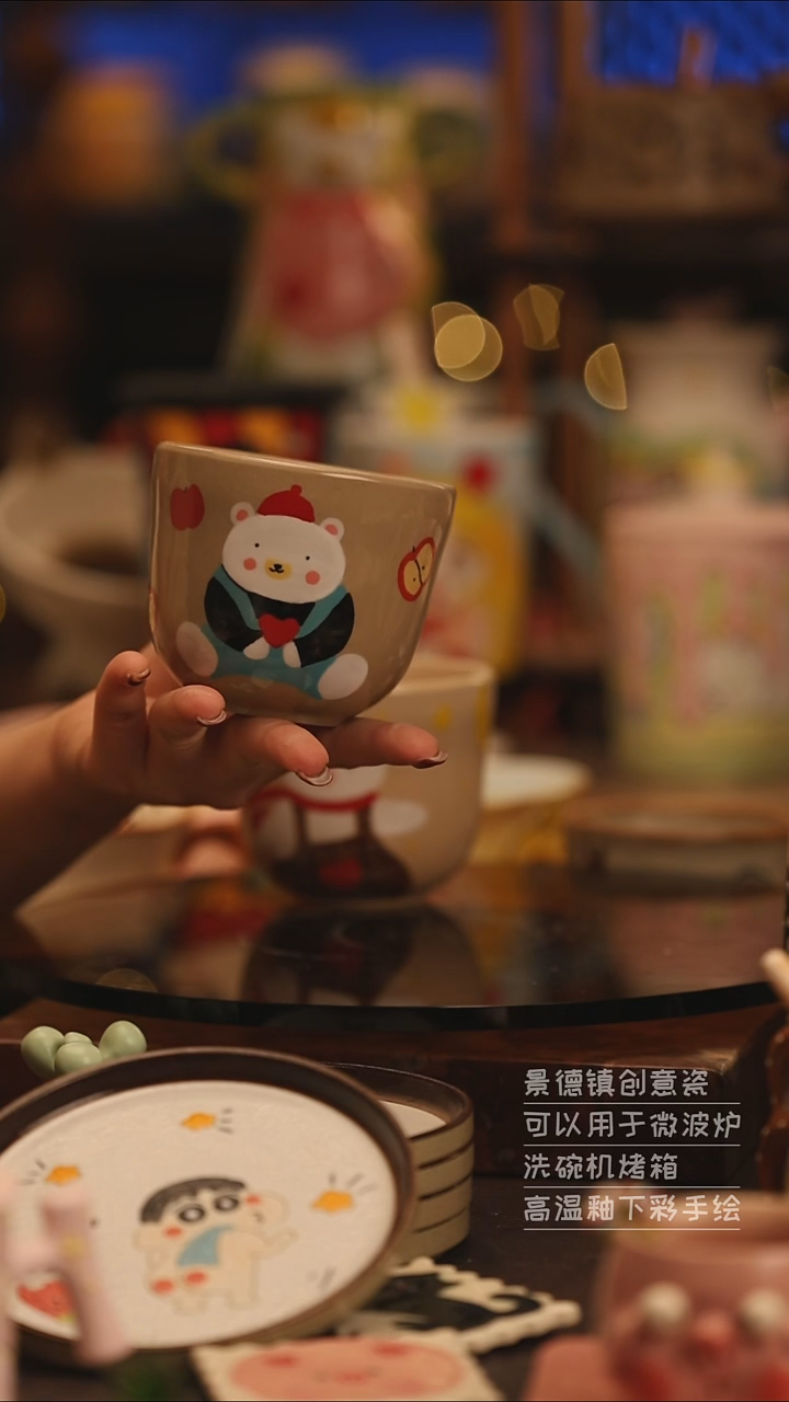 陶瓷景德镇可爱陶瓷釉下彩绘设计师款