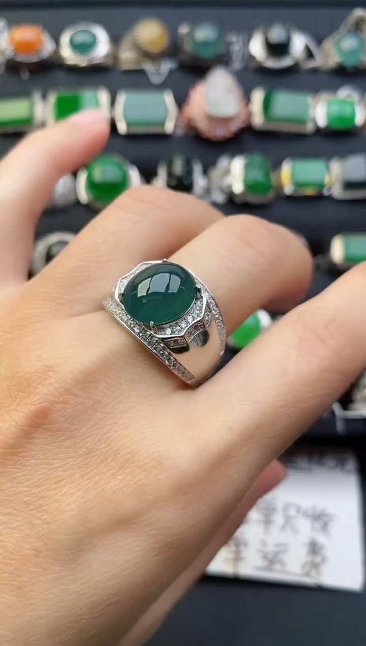 【闪购商品】翡翠戒指银S925镶嵌111111111