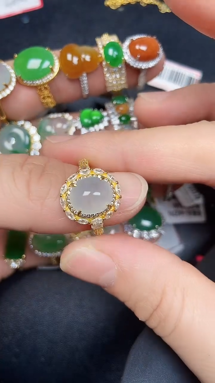 银S925镶嵌戒指翡翠2790