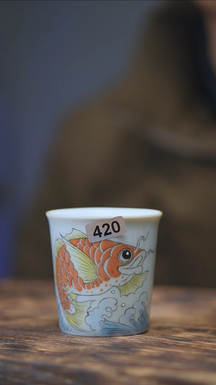【闪购商品】420景德镇手绘龙鱼单杯