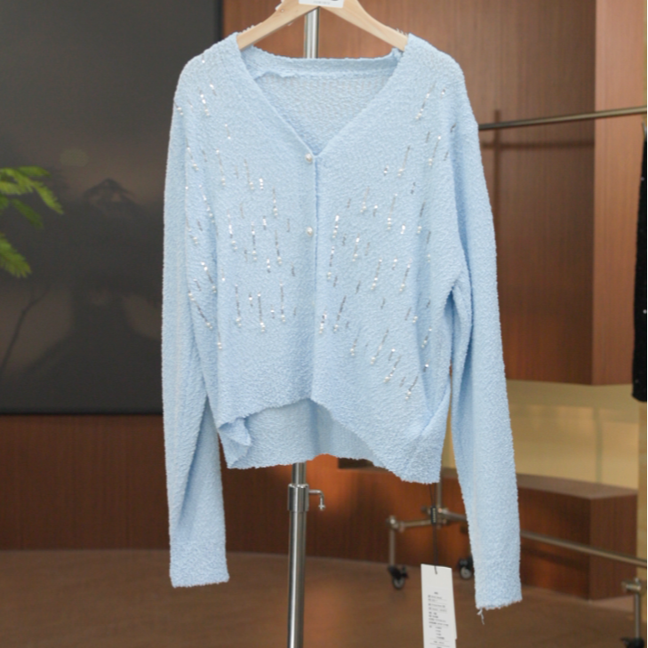829-89719蓝  秋冬常规款百搭气质秋季毛针织女装