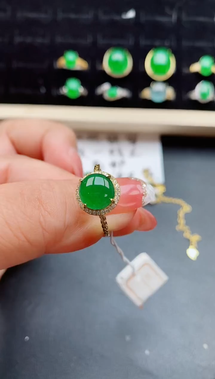 【闪购商品】翡翠戒指银S925镶嵌508005