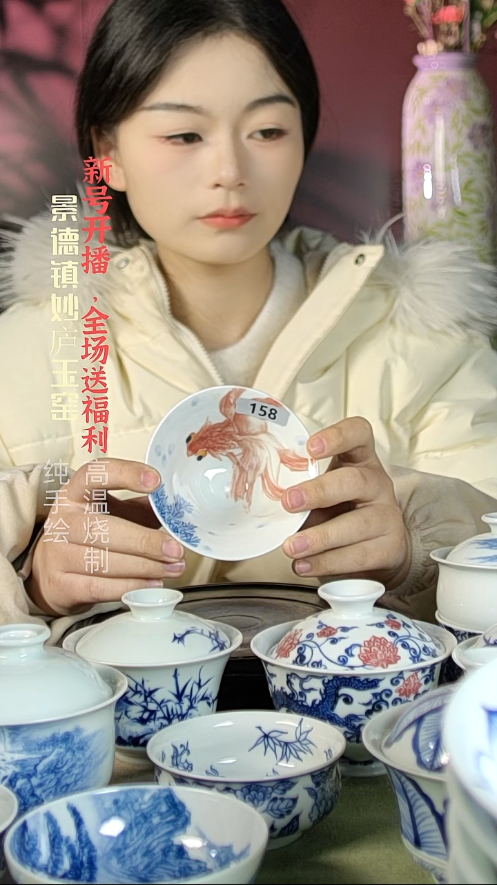 盘陶见*妙庐玉窑斗笠杯158