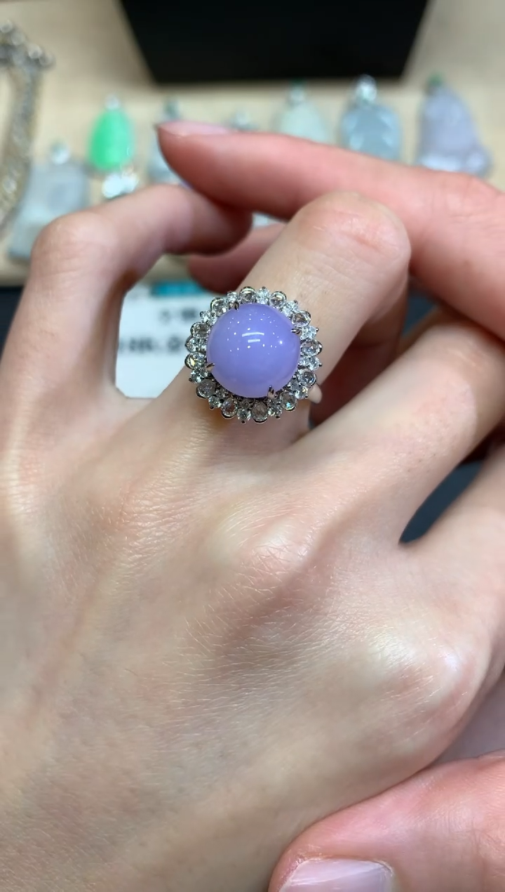 【闪购商品】翡翠戒指18K金镶嵌蛋面【无服务费】