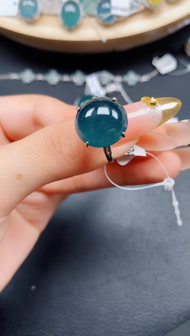 【闪购商品】翡翠戒指银S925镶嵌翡翠