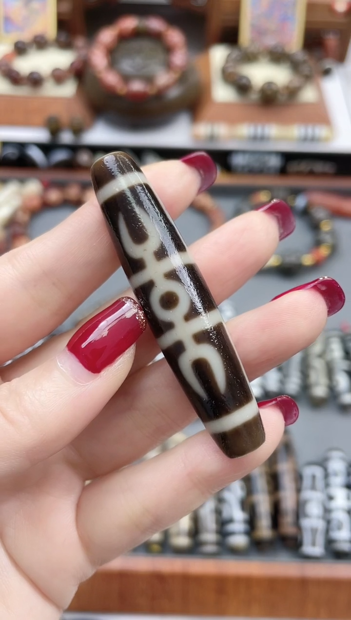 【闪购商品】玛瑙/玉髓珠珠未镶嵌黑金二眼杵