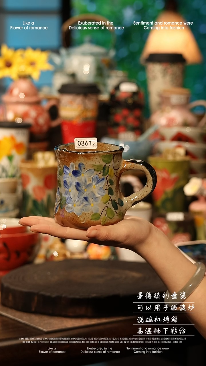 陶瓷景德镇高温釉下彩手工手绘款式