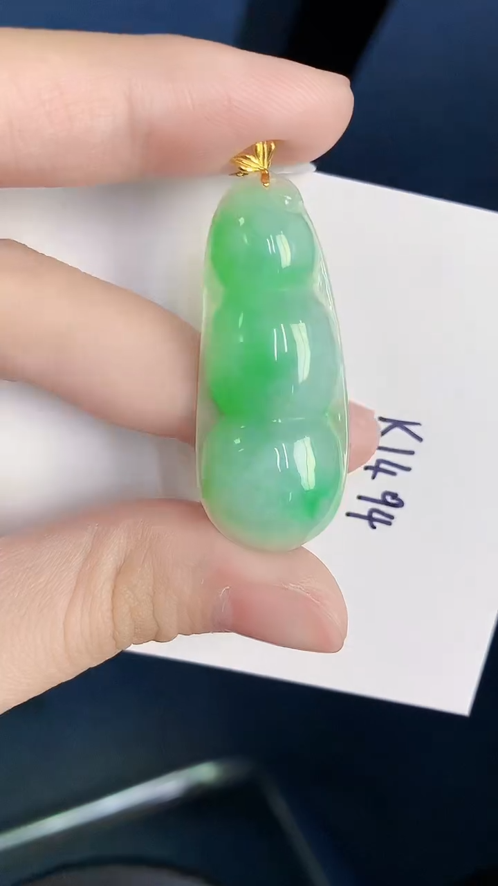 颈饰18K金镶嵌翡翠天然翡翠缅甸A货