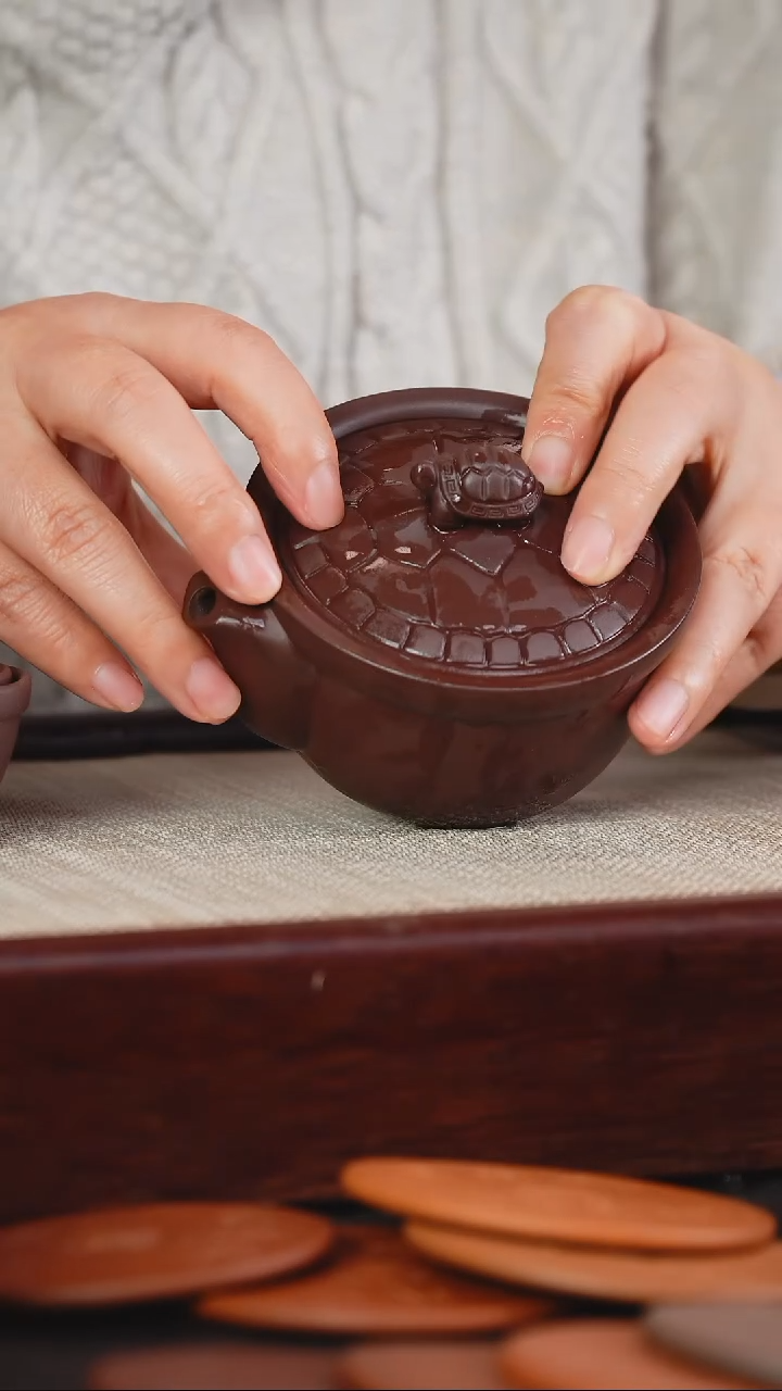 【闪购商品】紫砂茶盘宜兴紫砂玄龟快客杯