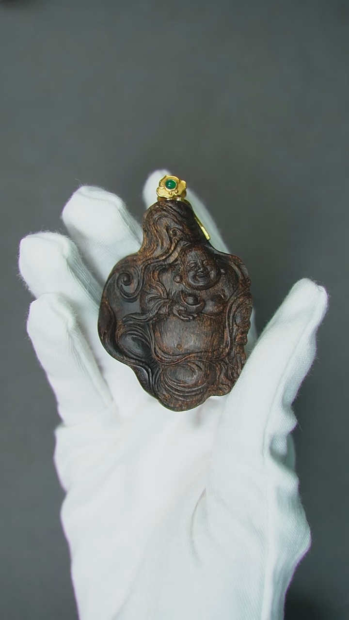 【闪购商品】沉香吊坠21.7g弥勒佛正区芽庄老料挂坠