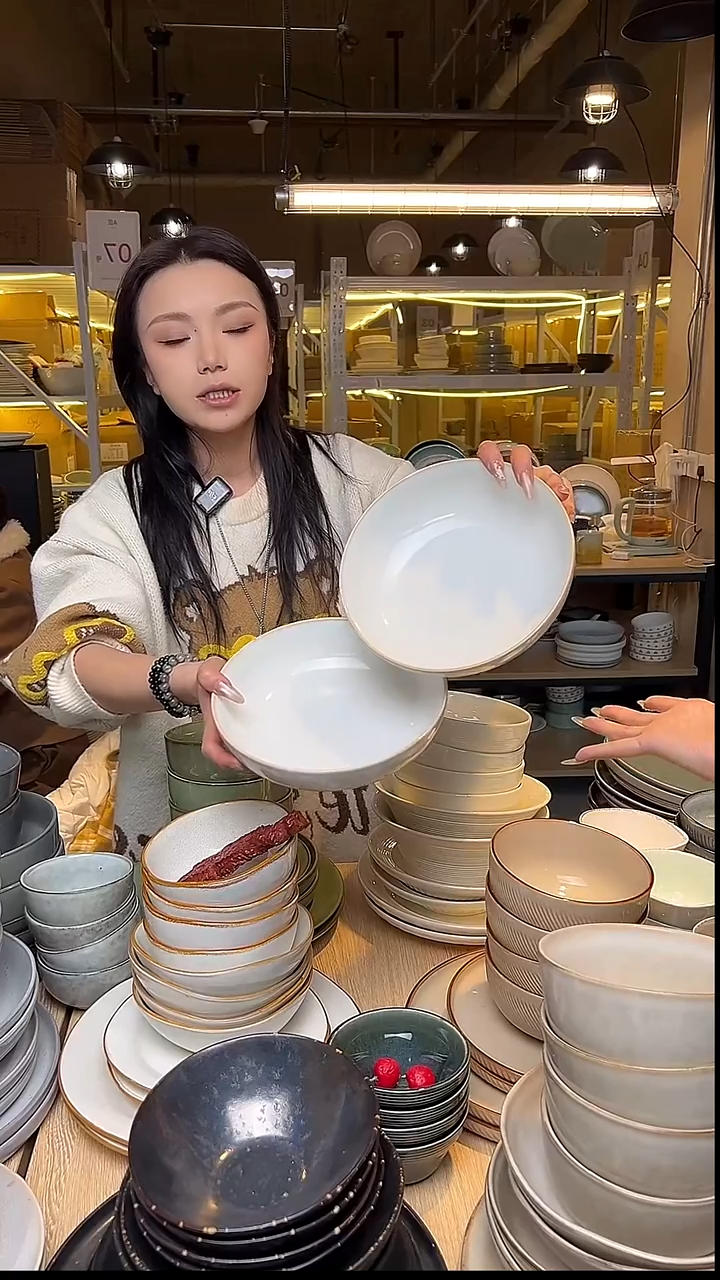 瓷16外贸尾货窑变釉下彩默外微瑕